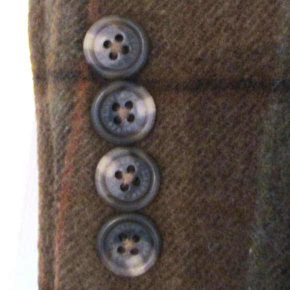 Vintage Lauren, Ralph Lauren: Plaid Wool Blazer Brown Sz 4 - Picture 5 of 5